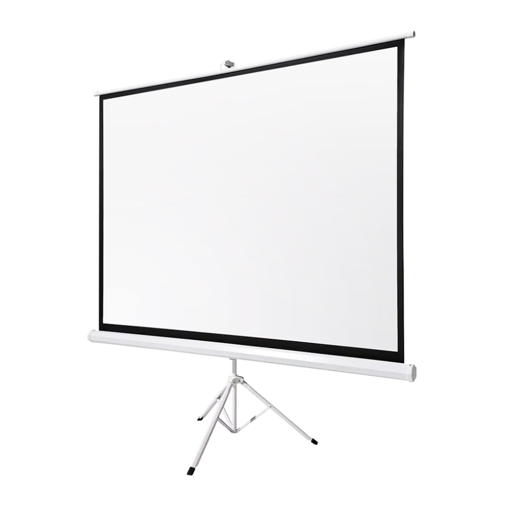 Imagen 2 del producto Pantalla Ecran para proyector 120"" portátil con trípode regulable, tela blanco mate, formato 4:3, carcasa metálica anticorrosiva
